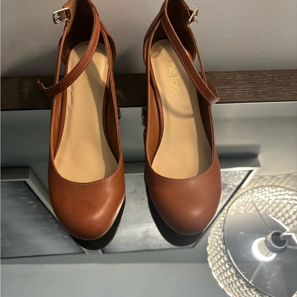 Me Too Brown Ankle-Strap Heels - Picture 1 of 4